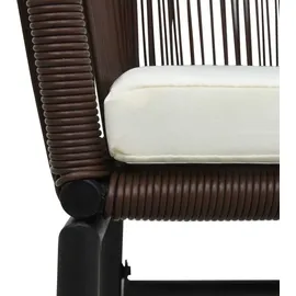 vidaXL Bistro Set mit Kissen PVC Rattan 3-tlg. braun