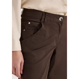 Cecil Stoffhose "Style Scarlett", Damen, Gr. 26, Länge 28, braun (macchiato braun), Web, Obermaterial: 97% Baumwolle, 3% Elasthan. Futter: 100% Baumwolle, unifarben, regular fit lang, Hosen Stoffhose, im Five-Pocket Style