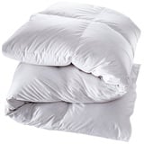 Manteuffel Comfort Winter Daunendecke Extra Warm 155x220 - 60% Daunen & 40% Federn Füllge 1780g - (Weiß,100% Baumwolle)