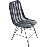 Chillvert - Sessel Aus Natürliches Rattan Esszimmer Parma 46x60x92 Cm Schwarz