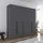 Rauch »Drehtürenschrank Schrank Garderobe Wäscheschrank Schlafzimmer AVOLA« in 3 verschiedenen Ausstattungen BASIC/CLASSIC/PREMIUM, mit hochwertigen Stangengriffen in Schwarz aus Metall MADE IN GERMANY, grau