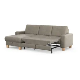 Home Affaire Ecksofa HOME AFFAIRE "Summer L-Form", grau (steel), B:249cm H:91cm T:164cm, 95% Polyester, 5% Polyamid, Sofas, Ecksofa, mit Recamiere, mit oder ohne Bettfunktion und Bettkasten, Cord-Bezug