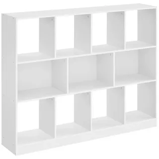VASAGLE Bücherregal 11 Fächer Weiß