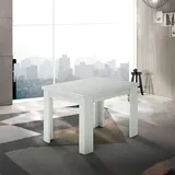 Ausziehbarer Esstisch Konsole weiß Holz Design 90-180x90cm Jesi Liber Wood - Weiß
