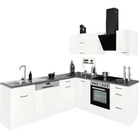 kochstation Winkelküche L-Form 220 cm weiß
