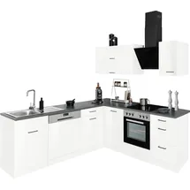 kochstation Winkelküche L-Form 220 cm weiß