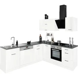 kochstation Winkelküche L-Form 220 cm weiß