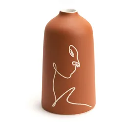 Vase terracotta Frau Körper - Braun Rund Keramik Amadeus