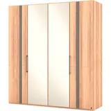 Musterring Drehtürenschrank MUSTERRING "Sorrent, Kleiderschrank, Schrank, teilmassiv Eiche", braun, B:200cm H:217cm, Schränke, Drehtürenschrank, Türen Eiche massiv oder als Parsol-Bronze-Spiegel, verschiedene Maße