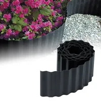 GARDENIX Rasenkante Kunststoff 9m, Höhe 10 cm - Beeteinfassung Gewellte für Blumenbeet - Beetumrandung Kunststoff Anthrazit, Beetbegrenzung, Flexibel, Wetterbeständig, Einfache Montage
