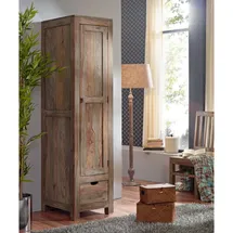MASSIVMOEBEL24.DE Schrank 48 x 200 x 60 cm Grau