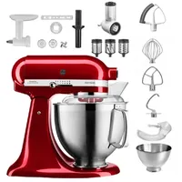 KitchenAid 4,8 L 5KSM185 Artisan Küchenmaschine Allrounderset Fleischwolf+Spritzgebäck+Gemüseschneider, Farbe:Liebesapfel