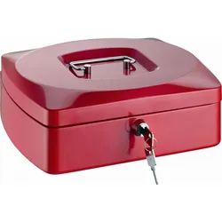 ALCO Geldkassette Stahlblech mit Schloss 255x200x90mm rot