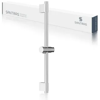 Santras Duschstange Wandstange in chrom (Design eckig) 90 cm