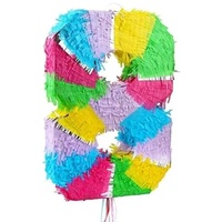Pinata Zahl 8 pastell bunt 8. Geburtstag Party Spiel Dekoration Deko Kindergeburtstag