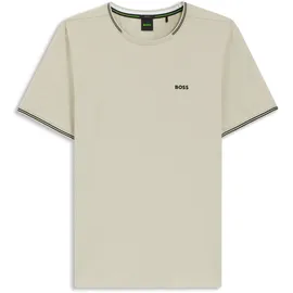 Boss Green T-Shirt BOSS GREEN "Taul Stretch-Baumwoll-Pique", Herren, Gr. 4XL, light beige275, Single Jersey, Obermaterial: 92% Baumwolle, 8% Elasthan, regular fit normal, Rundhals, Rippbündchen, Shirts T-Shirt, aus softem Stretch-Baumwoll-Piqué, Regular Fit, Kühlend