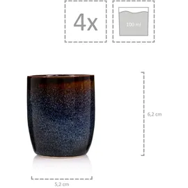 sänger Espressobecher Tokio 0,1 l Blau-Schwarz 4 St.