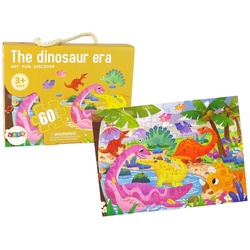 LEAN Toys Puzzle Kinder Dinosaurier Dino Tierpuzzle Kinderpuzzle Puzzle 60 Teile, Puzzleteile