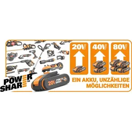 Worx Nitro WG572E – Rückentragbarer Akku-Laubbläser – 4x20V/4Ah