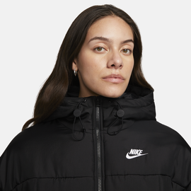 Nike Sportswear Classic Puffer lockere Therma-FIT Jacke mit Kapuze für Damen - Schwarz, XXL (EU 52-54)