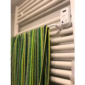 Fackelmann Universal Wandheizkörper Handtuchhalter, Edelstahl, weiß,