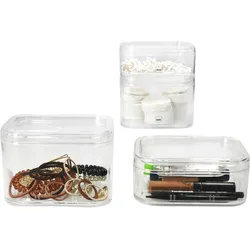 4tlg Set ELINA Utensilienboxen klein & groß transparent – 2x 20523 & 2x 20522