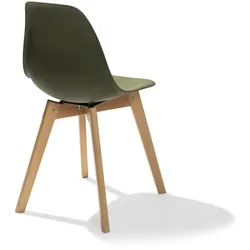 Essentials Keeve Stapelstuhl grün ohne armlehne, birkenholz gestell und kunststoff sitzfläche, 47x53x83cm (BxTxH), 505F01SDG