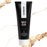 woom Carbon+ Toothpaste Whitening Zahnaufhellung Schwarze Aktivkohle Zahnpasta Aktivkohle Paste für Weiße Zähne Zahncreme mit Fluorid 75ml