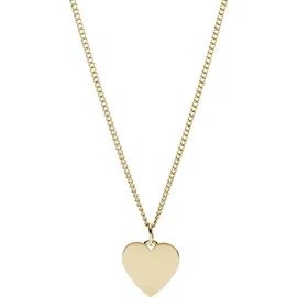 Fossil Halskette Heart Gold Edelstahl
