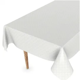 ANRO Wachstuchtischdecke abwaschbar 140 x 100 cm Weiß