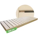 SULENO Sauna Zubehör, Saunaliege Holz aus Hemlock, kürzbar, 220 x 60 cm
