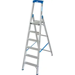 KRAUSE Stufen-Stehleiter »STABILO«, 6 Sprossen, Aluminium - silberfarben