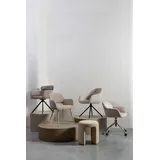 Woood Esszimmerstuhl Fenne aus Webstoff, modern und drehbar, Natur, mit schwarzem Metallgestell