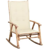 vidaXL Schaukelstuhl mit Kissen Bambus 120 x 50 x 3 cm beige