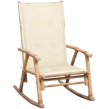 vidaXL Schaukelstuhl mit Kissen Bambus 120 x 50 x 3 cm beige