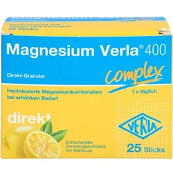 MAGNESIUM VERLA 400 Zitrone Direkt-Granulat 25 St.