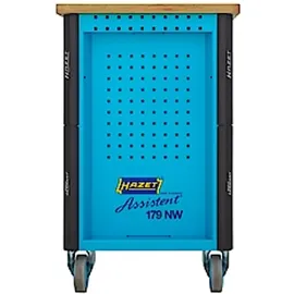 HAZET Werkbank Holz/Metall 522 x 398 mm blau/schwarz bestückt