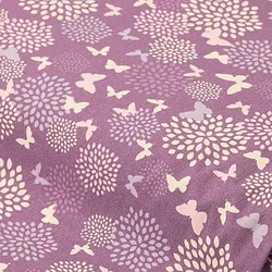 Baumwollstoff Blüten & Schmetterlinge "Mona", lila-color