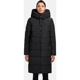 khujo Damen Langer Wintermantel mit Kapuze Jilias5-YM Black Gr. M - M