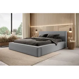 FEDVE Polsterbett, Dunkelgrau, Textil, 140x200 cm, Schlafzimmer, Betten, Polsterbetten