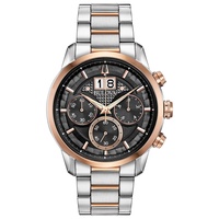 Bulova Herren Chronograph Quarz Uhr mit Edelstahl Armband 98B335