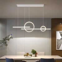 Moderne LED Hängelampe Esstisch, 56W LED Hängeleuchte & Pendelleuchten Höhenverstellbar, 110cm Dimmbar Mit Fernbedienung Hängeleuchte Esstischlampe, 3000K-6500K Esszimmerlampen Küchen Lampen (Weiß)