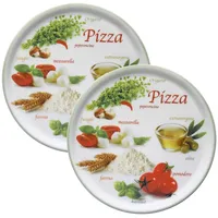 MamboCat Pizzateller 2er Set Pizzateller Napoli Pizzafoods grün 31cm - 04019#ZP1