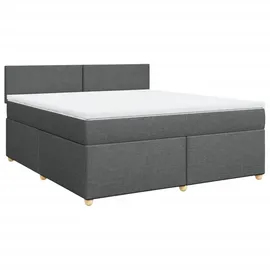 vidaXL Boxspringbett mit Matratze Dunkelgrau 180x200 cm Stoff