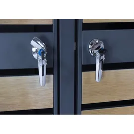 Mendler Mülltonnenbox HWC-J81 2er Metall 50 kg gold