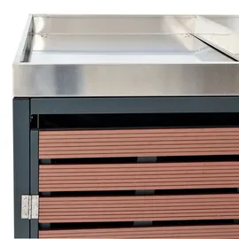 Proregal Mülltonnenverkleidung 124 x 265 x 84 cm walnuss