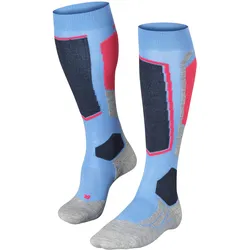 Skisocken FALKE "SK2 Intermediate", Damen, Gr. 39-40, blau (blau note), Materialmix, normal, Socken, mit mittelstarker Polsterung, atmungsaktiv, schnelltrocknend