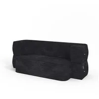 Vicco Sofa Lille, Schwarz, 190 cm mit Schlaffunktion