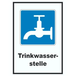 Trinkwasser Symbol und Text A4 (210x297mm)