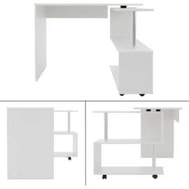 ML-Design Eckschreibtisch drehbar L-Form Weiß
